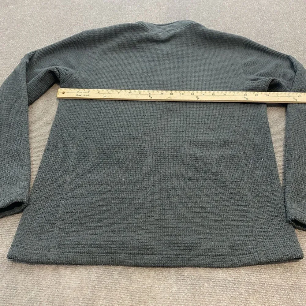 North Face Sweater Mens Small Waffle‎ Top Gray Pullover Outdoor Logo Hiking Hunt